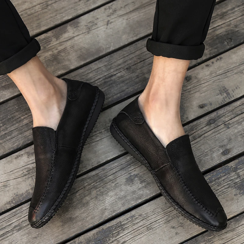 

Men Casual Shoes 2020 Casual Leather Man Shoe Zapatos Informales De Hombre Black Shoes Men's Leisure Men Male