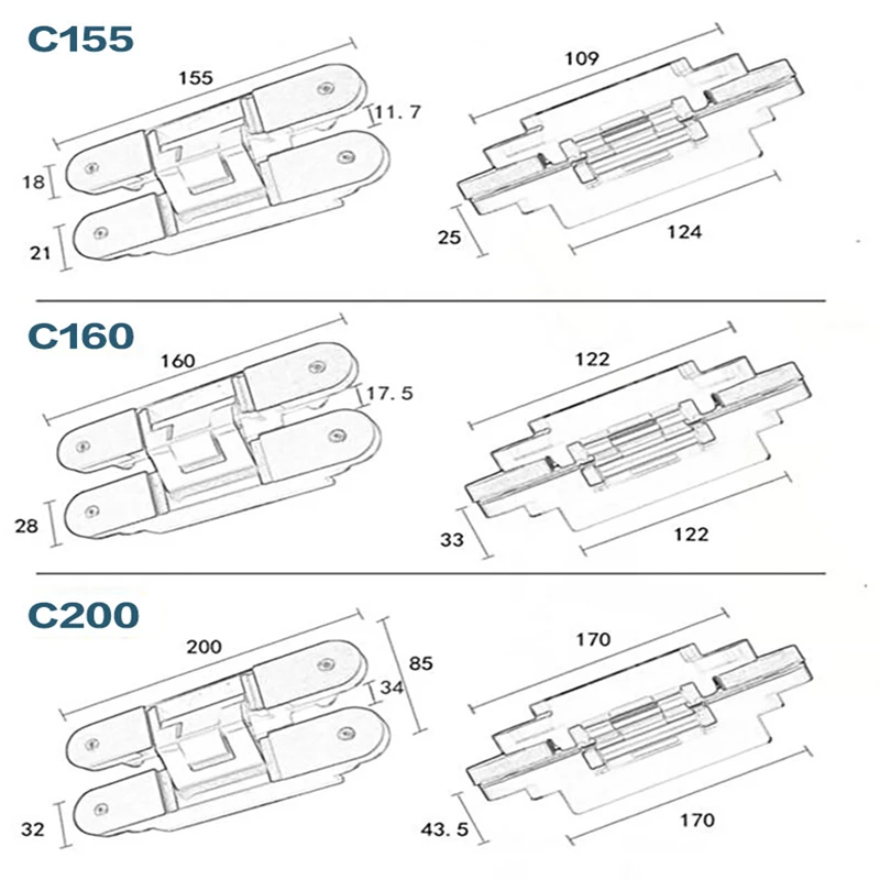 Невидимые петли Сверхмощный Цинковый сплав скрытый Скрытая крест 180 градусов