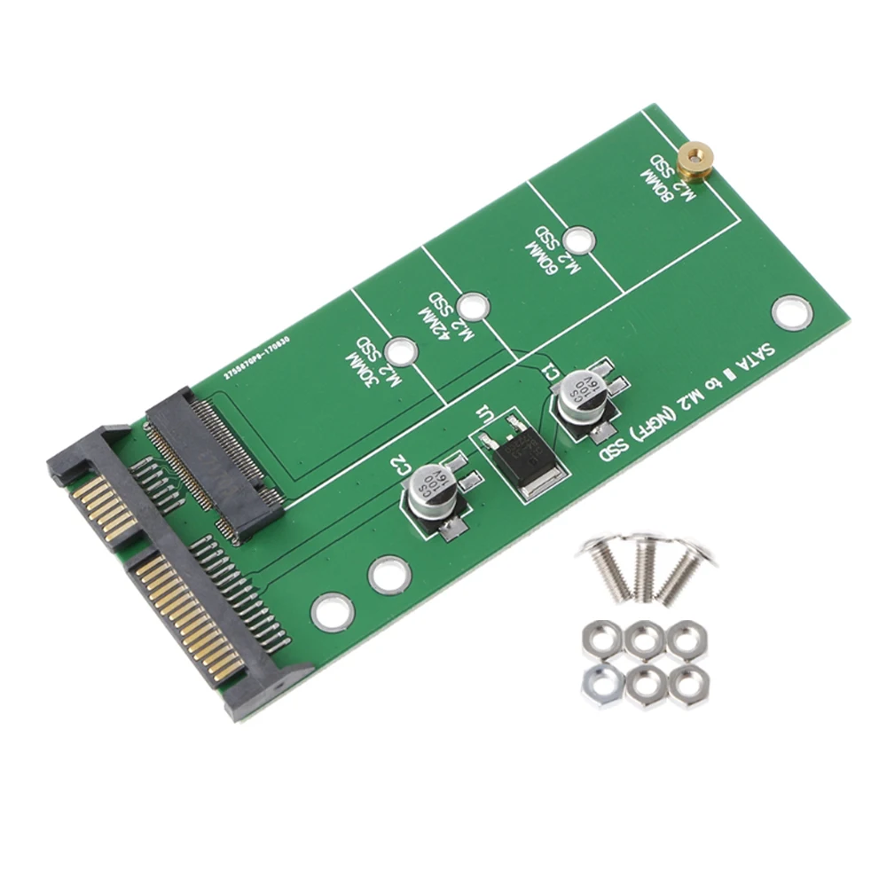

NGFF M.2 Adapter Card M.2 NGFF SSD to 2.5in SATA 3 Adapter Converter for 2230/ 2242/ 2260/2280 Solid State Drives