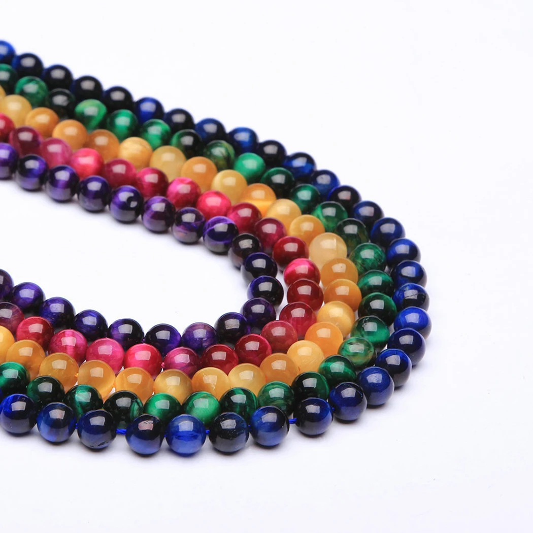 Натуральный тигровый глаз 4-12 мм круглые бусины из драгоценных камней для