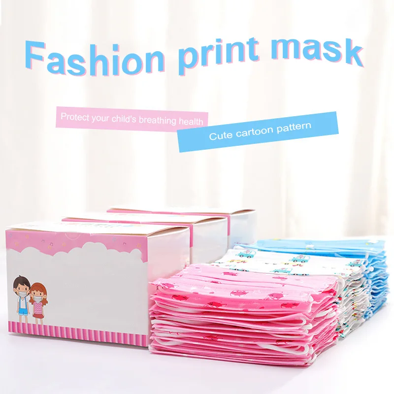 Горячие 50 шт Детские Одноразовые рот маска для лица мультфильм пылезащитный