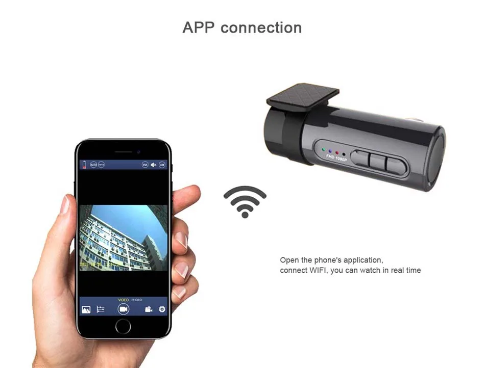 1080P Мини Автомобильный видеорегистратор WiFi камера ночного видения Dash Cam 140 Широкий угол поворота на 360 градусов удаленный монитор видеокамера AS-602