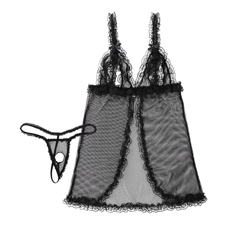 Мужские прозрачные кружевные стринги с низкой посадкой 2 шт.|Комбинезоны| |