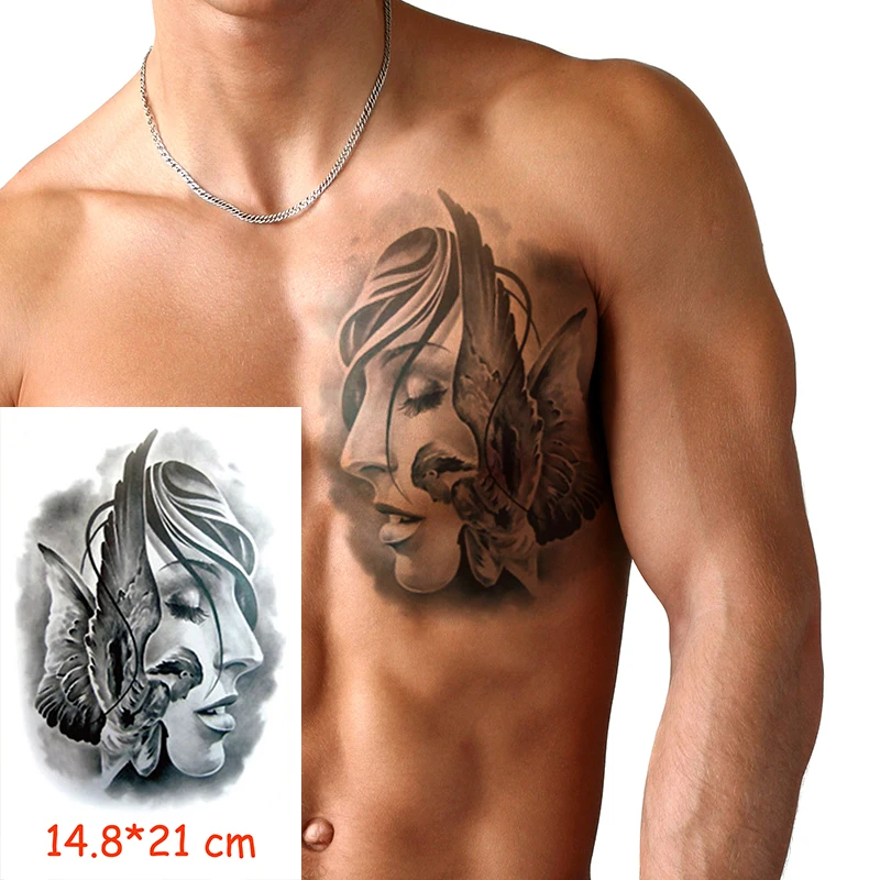 

Waterproof Temporary Tattoo Sticker angel wings girl tatoo water transfer fake tattoos flash tatto Woman Man kid 14.8*21 cm
