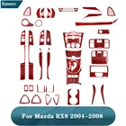 Полный набор красных наклеек из углеродного волокна для автомобиля, декоративные аксессуары для салона автомобиля Mazda RX8 2004 2005 2006 2007
