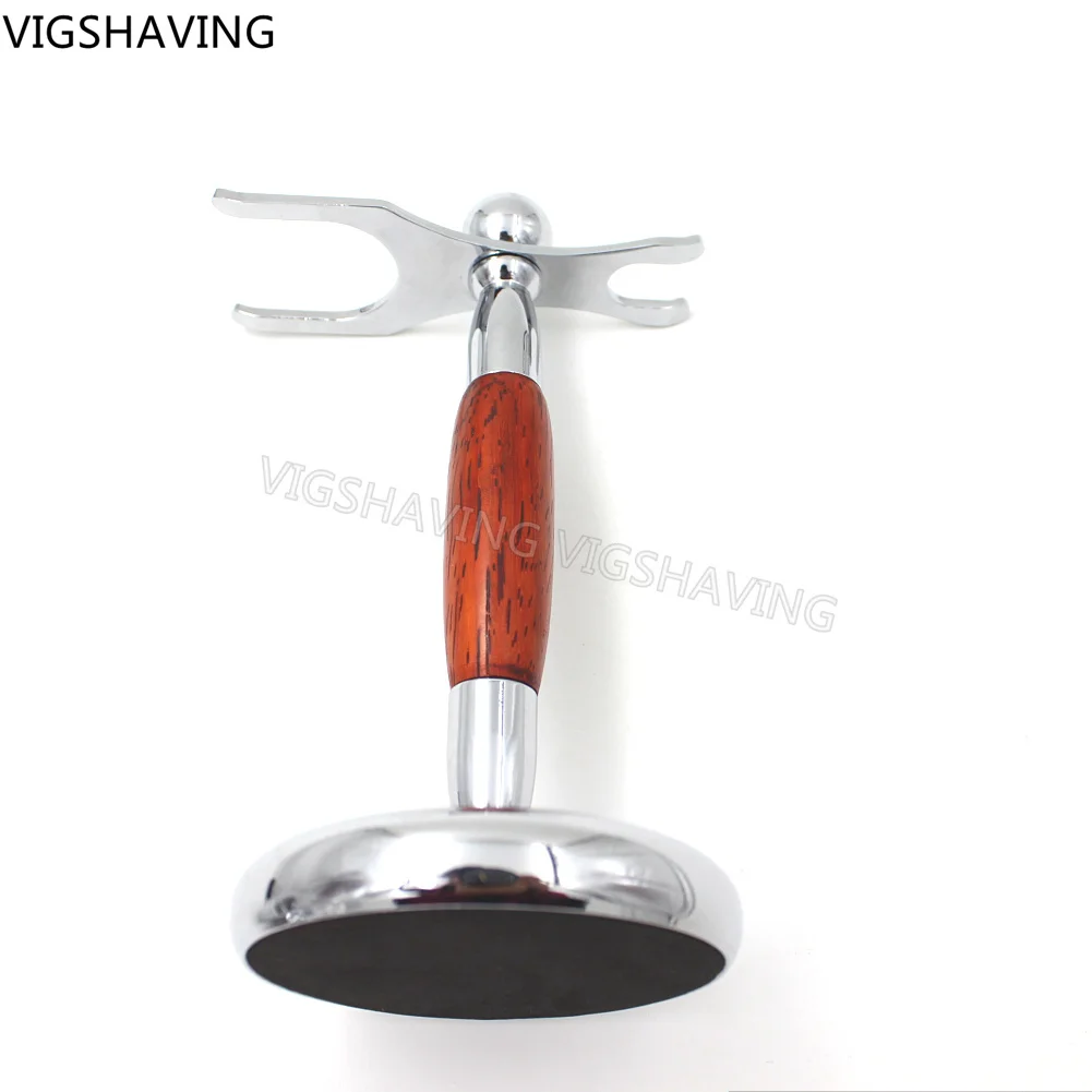 Ремесло падук деревянная и хромированныей металлический стенд для бритья зубных