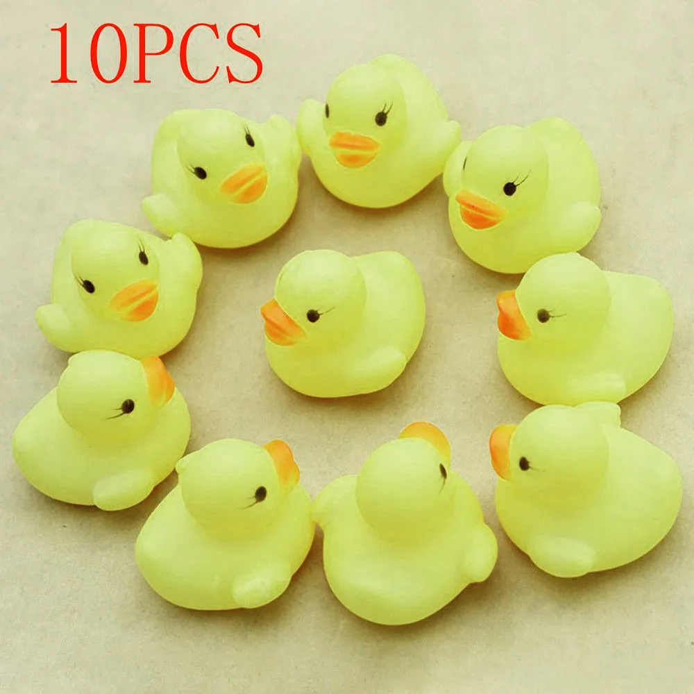 

10PC jouet bain enfant Baby Toys Bath Toys Squeezing Call Rubber Duck Duckie Baby Shower Birthday Favors игѬђки для ванной Y*