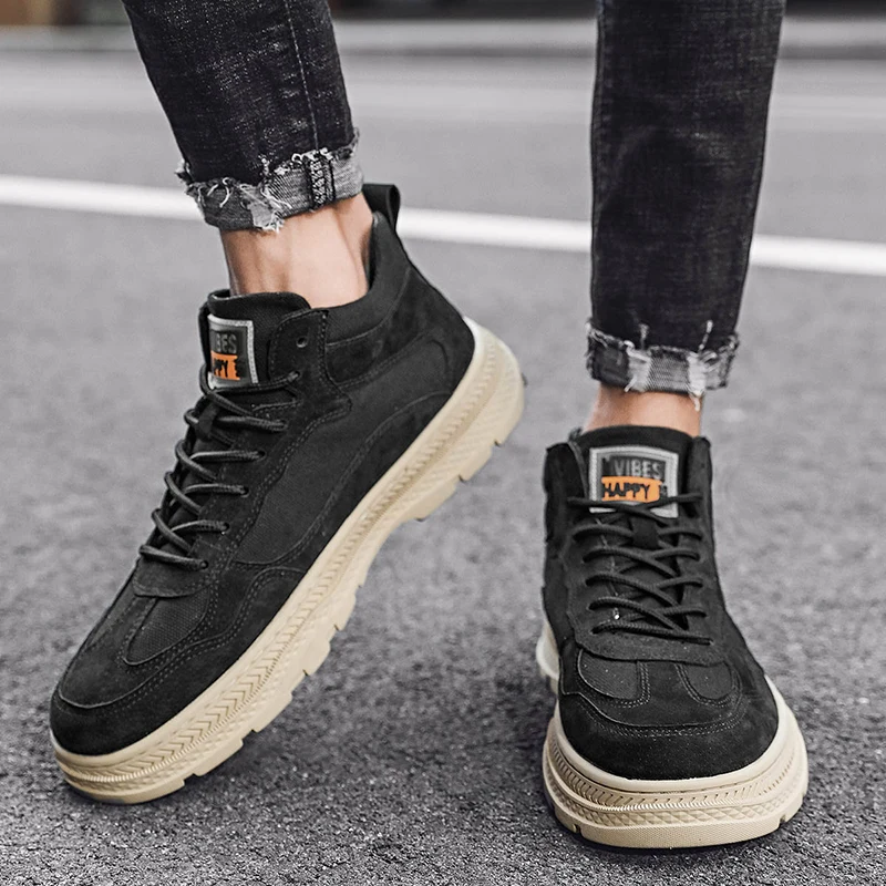 

Leather high-top Martin boots tooling casual shoes fashionable and comfortable breathable non-leather casual light shoes flat