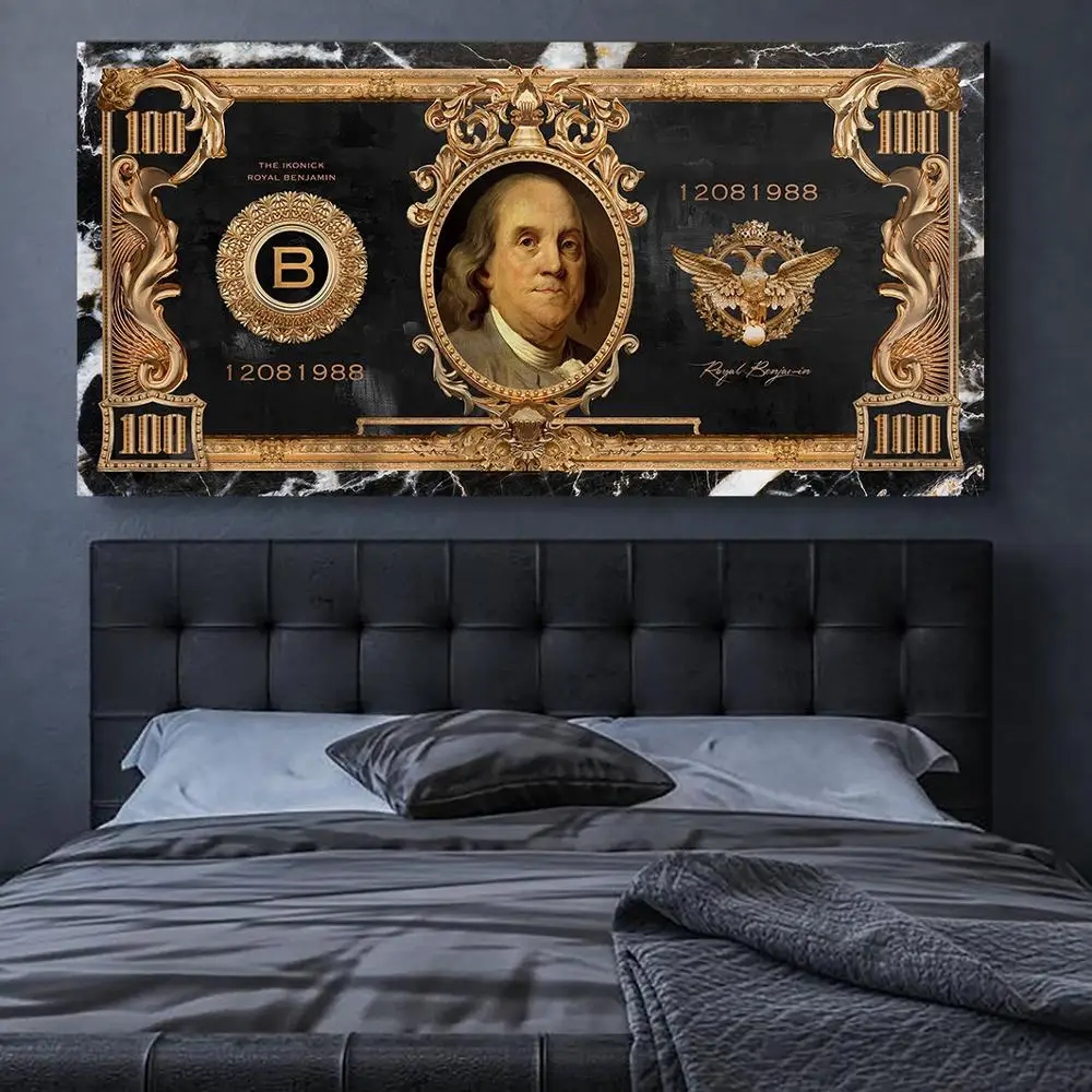 1 шт. деньги абстрактные Hd плакаты холст Художественная Картина доллар для