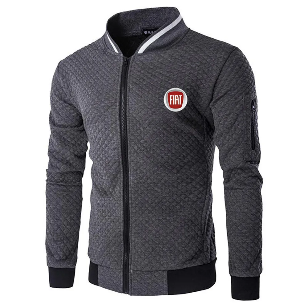

Spring and Autumn Men's FIAT Particle Velvet Zipper Shirt Stand Collar Business Cardigan Jacket Long Sleeve Printed Top Men