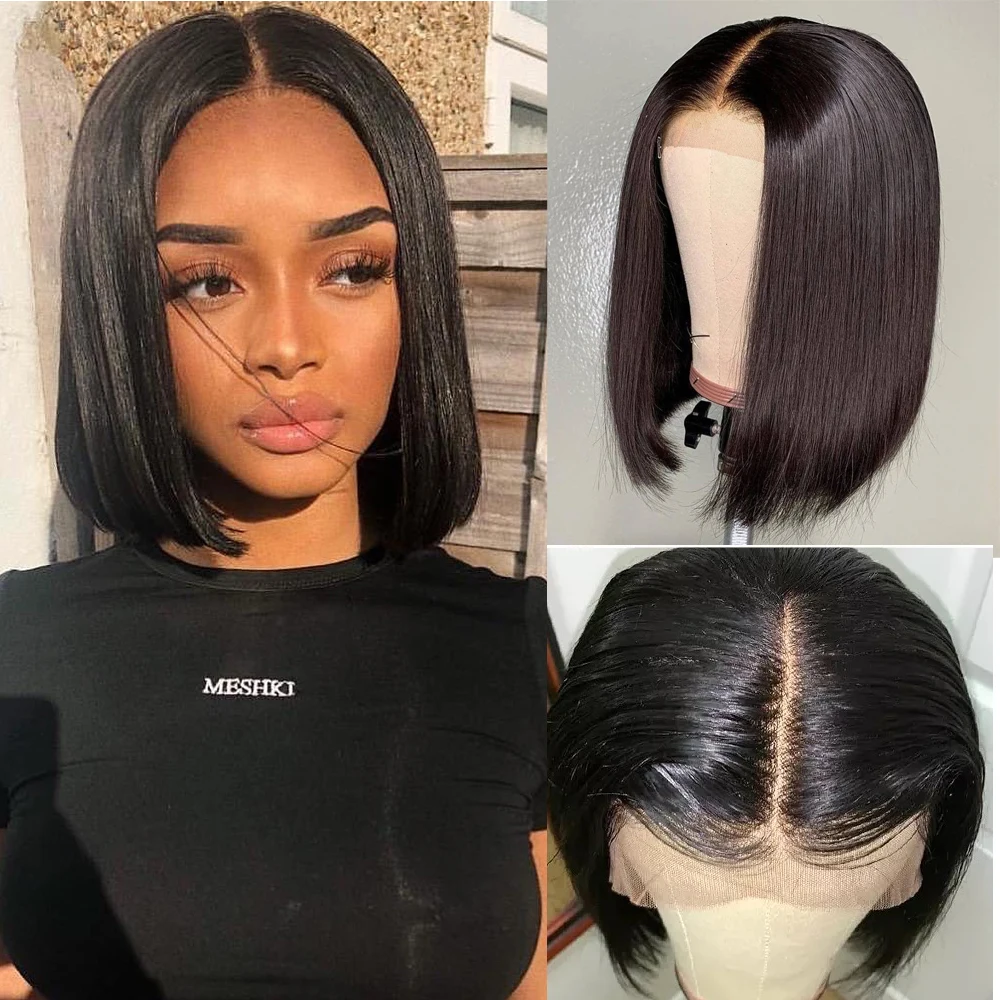 Прямые парики 13x6 на сетке спереди прозрачные женский парик Боб предварительно