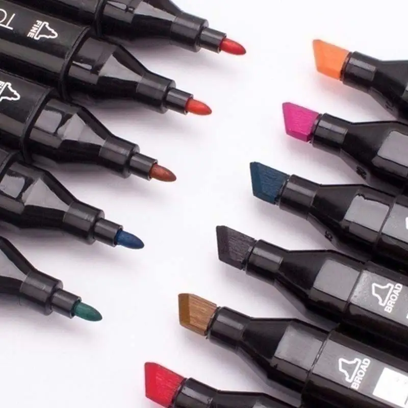 80 шт. цветной рисунок пером алкоголя пера эскиз Фломастер кисть двойная ручка