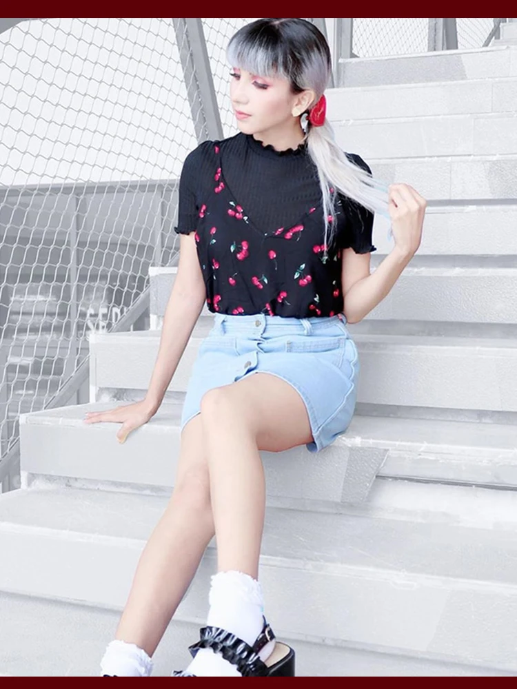 Dotfashion, черный салат, обрезанная, ребристая вязка, тройник для женщин,, летние сексуальные топы, короткий рукав, одежда для девушек, весна, облегающая футболка