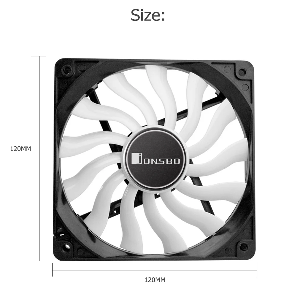 

JONSBO 120mm 3 Pin 4 Pin Fan Computer Case Fan Silent Desktop Computer Chassis Fan CPU Cooler Cooling Fan PC Cooler