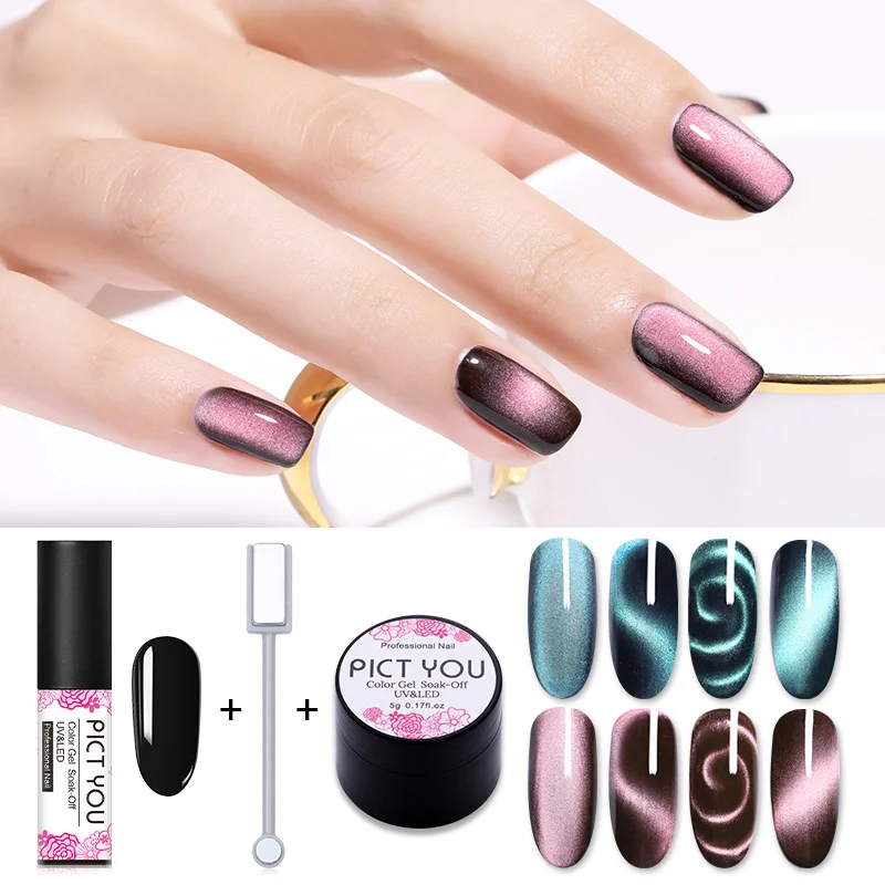 Магнитный 5D кошачий глаз PICT YOU УФ светодиодный Гель лак для дизайна ногтей