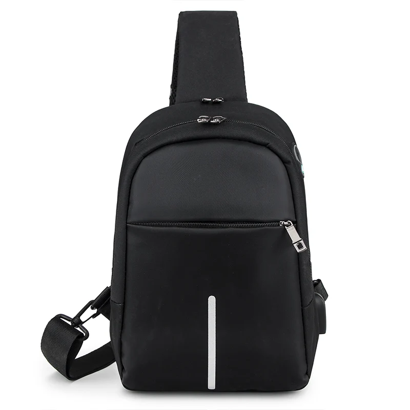 USB Charging Bag Men's Chest Cross-Border Reflective School Shoulder Diagonal Package Messenger Travel Men |