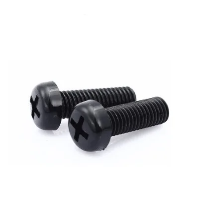 black nylon screw 50 шт. M2 M2.5 M3 Метрическая резьба прозрачный черный белый нейлоновый Пластиковый Винт с цилиндрической скругленной ГОЛОВКОЙ КРЕСТ круглый болт - Цвет: black nylon screw