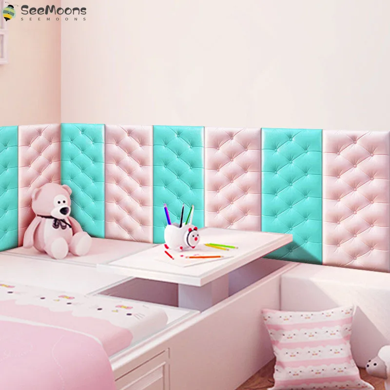 

Thicken self-adhesive headboard soft bag anti-collision wall stickers tatami soft stickers imitation soft bag bed wall stickers