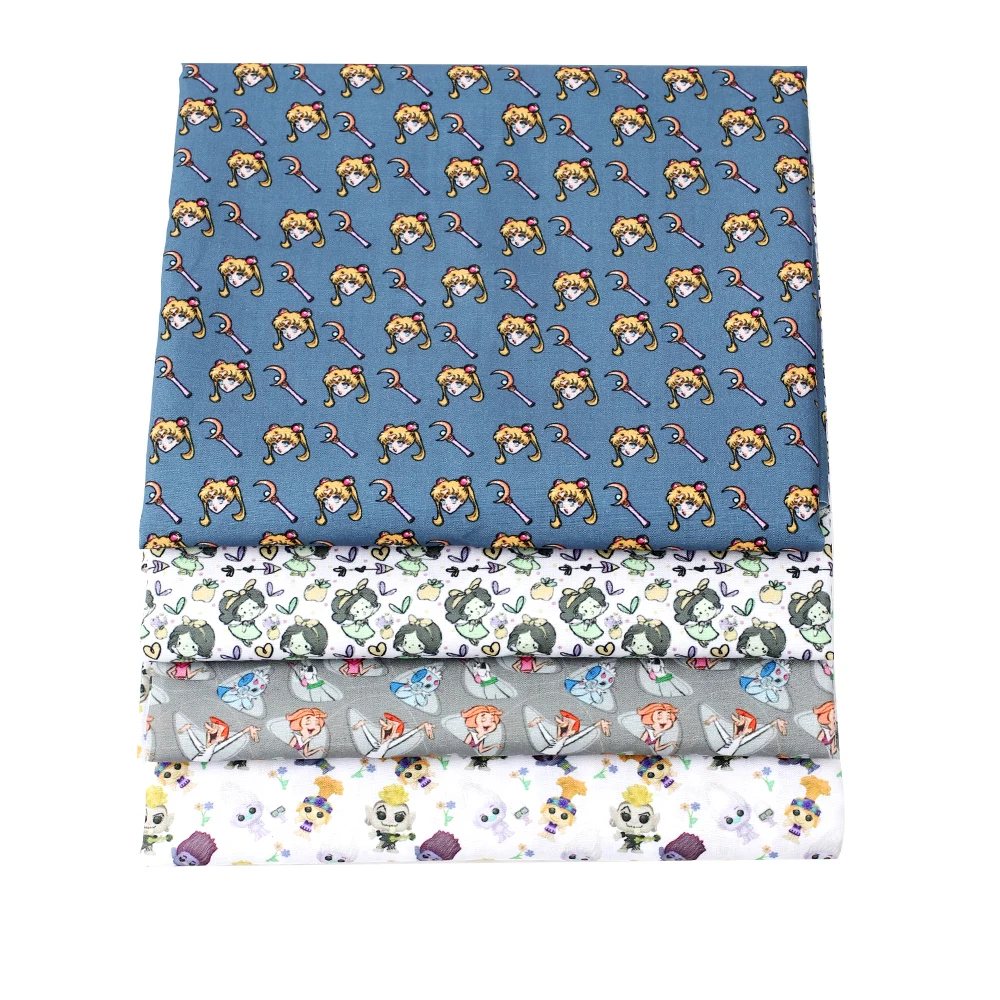 AHB 45*150 см 1 шт. ткань полиэстер хлопок эльфы девушка печатных листов DIY платье