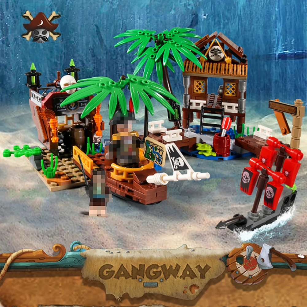 

The Adventure Pirate Ship Building Blocks Toys Children's Constructor Creator Ideas DIY Bricks Compat Children Kids Gifts