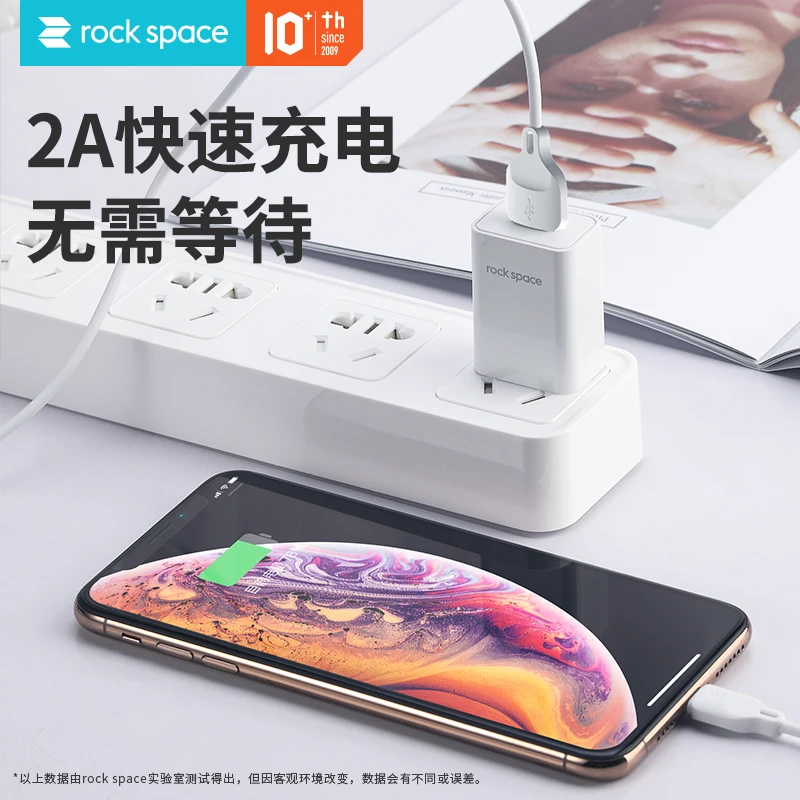 ROCK USB Cable for iPhone 11 Pro Max 1m 2A Fast Charging Sync Data Cord Lighting X Xr Xs 8 7 6 Plus Charger Wire | Мобильные