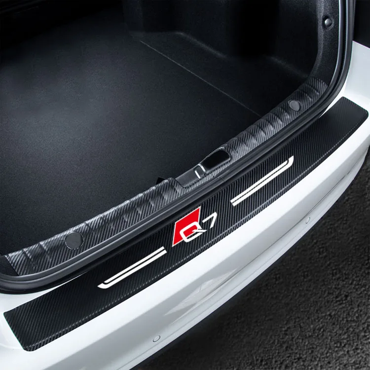 Car Rear Trunk Plate Guard Sticker For Audi Q7 Q7L Leather Anti-Scratch Protect anti-collision sticker | Автомобили и мотоциклы