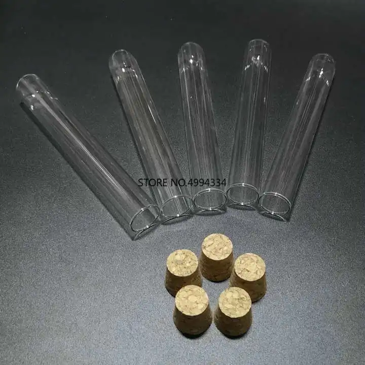 

Free Shipping/12pcs/lot 20x150mm Transparent Glass round bottom packing test tube with cork stopper for Laboratory/Schools
