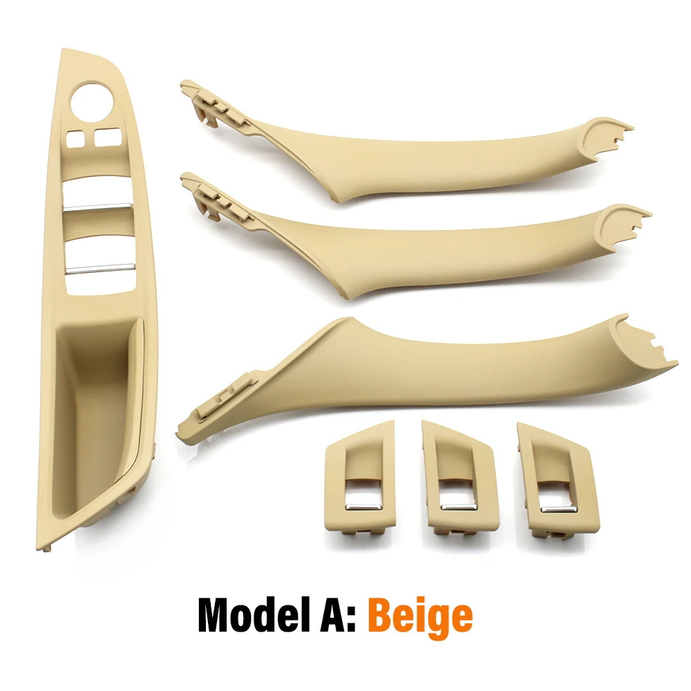 9 цветов, левый привод, левый руль, бежевый, черный, из углеродного волокна, внутренняя дверная ручка автомобиля, комплект из 7 шт., для BMW 5 серии F10 F18 523 525 528