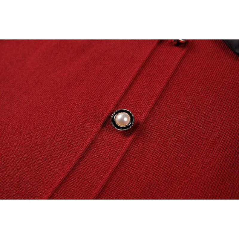 Винтажные вязаные платья шелковый шарф бандажный воротник длинный рукав-фонарик