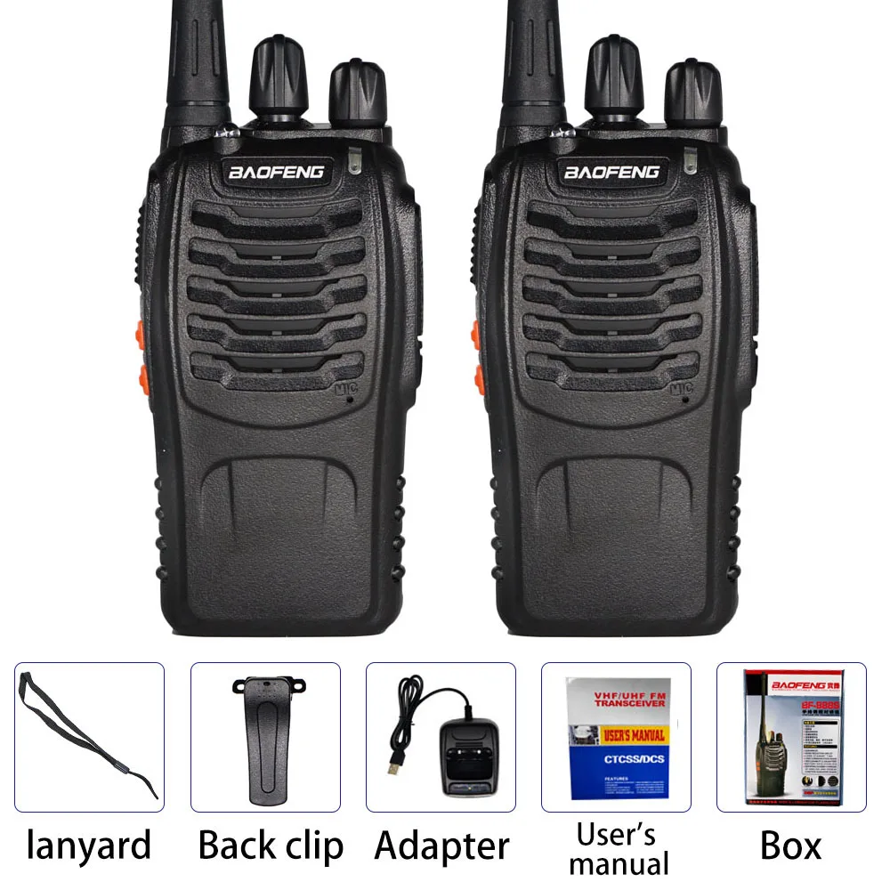 2pcs Without Earphon 6 км BF-888S рация Baofeng 888s 5 вт 16 каналов 400-470 мгц UHF FM приемопередатчик двухстороннее радио Comunicador для уличных гонок - Цвет: 2pcs Without Earphon