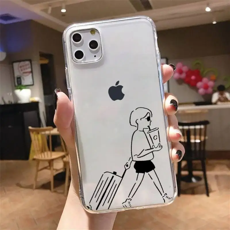

American movie killer Leon black line Phone Case Transparent soft For iphone 5 5s 5c se 6 6s 7 8 11 12 plus mini x xs xr pro max