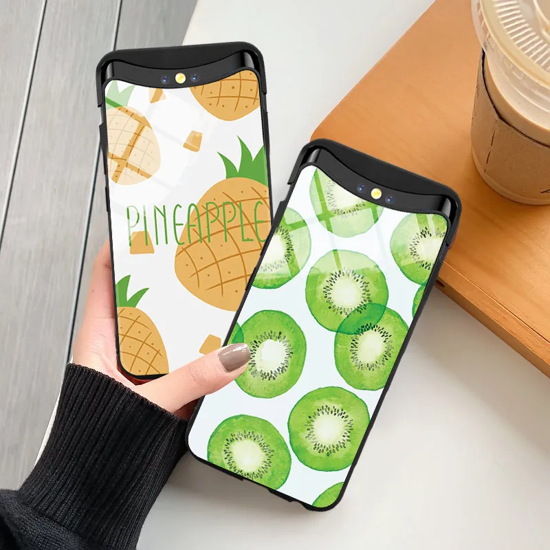 Летние фрукты закаленное стекло мороженое чехол для телефона OPPO Find X ins корейский