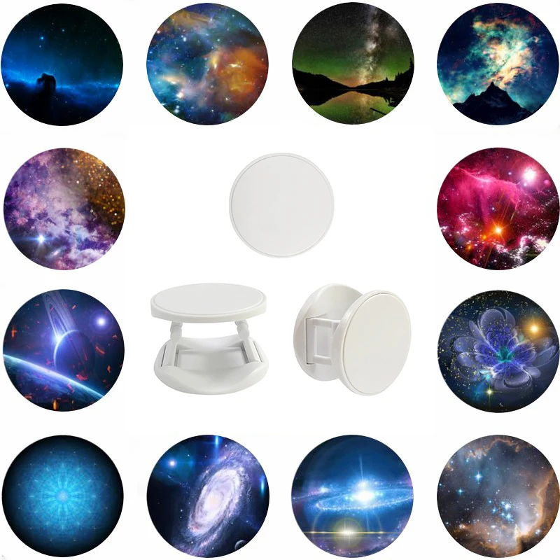 

Hot Phone Holder попсокет Starry Sky Pattern Round Pocket Socket Grip Finger Ring Phone Expanding Stand