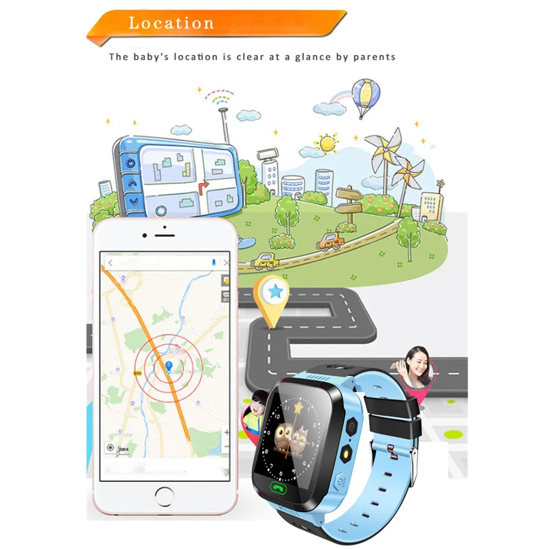 Q02 Children Smart Watch Camera Lighting Touch Screen SOS Call LBS Tracking Location Finder Kids Baby kids pk Q529 | Электроника