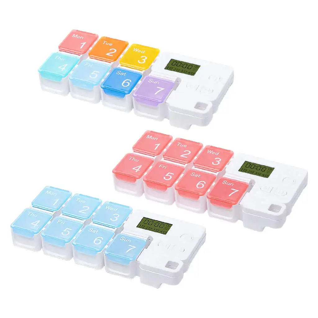 Weekly Pill Organizer Timing Reminder Durable 7 Day Cells Containe for Travel | Красота и здоровье