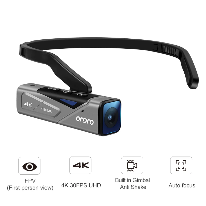 

Видеокамера Vlog Ordro EP7 4K 60FPS с креплением на голову и поддержкой Wi-Fi