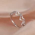 Кольца Cazador в форме сердца с отверстиями для свадьбы или юбилея, подарки для влюбленных пар для женщин, ювелирные изделия из нержавеющей стали, минималистичные кольца, новинка 2022