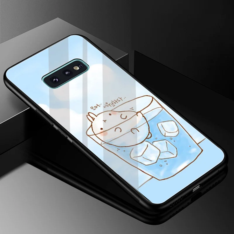Cutest Kawaii Box Potatoes Rabbits Molang Case Glass for Samsung S7 Edge S8 S9 Plus Note 8 9 10 S10 A10 A20 A30 A40 A50 A60 A70 |