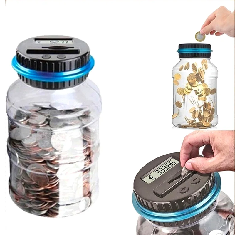 2.5L Копилка Портативный ЖК-дисплей Электронный цифровой подсчет монет для экономии денег банка коробка для хранения монет для USD Евро GBP AUD