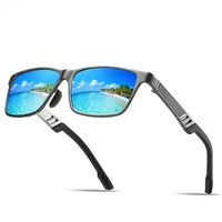 mens vintage polarized sunglasses driving mirror aluminum magnesium sun glasses rectangle shade for men oculos de sol masculino