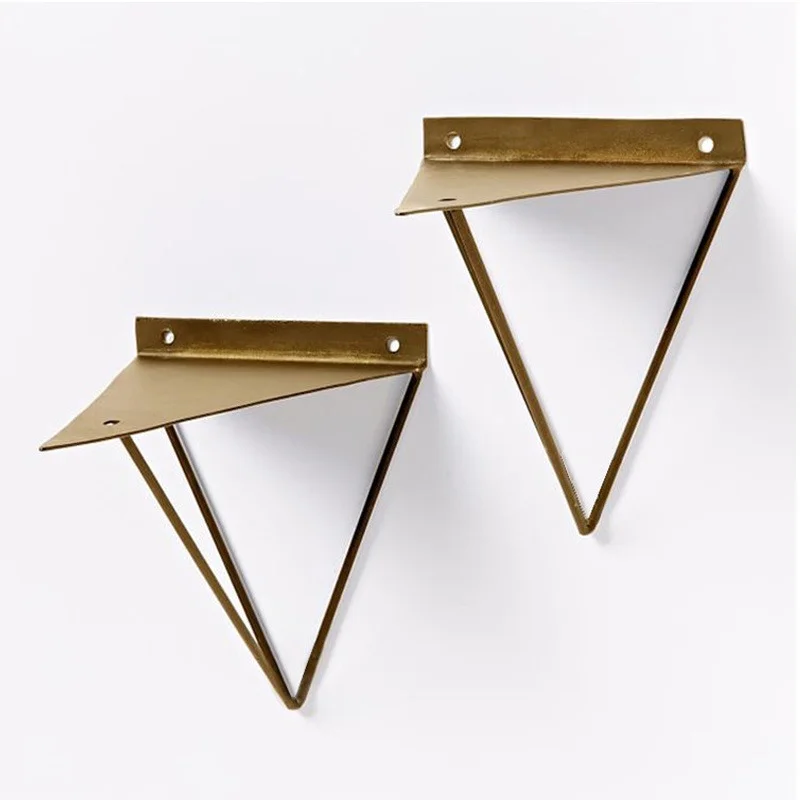 

2pcs Heavy Duty Bracket Wall Mounted Storage Shelf Black Golden Support Holder For Living room Display Decorative Hardware