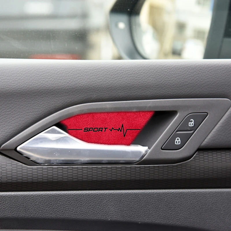 For VW Golf 8 MK8 R Line GTI 2020 2021 New Luxury Metal Short Plush Interior Door Handle Trim Sports Accessories CN