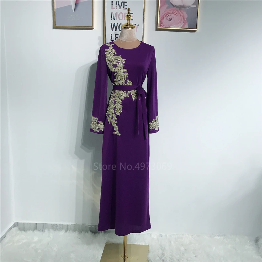 

Muslim Embroidery Women Fitting Dress Elegant Long Sleeve Abaya Hijab Dubai Islamic Robe Clothing Ramadan Middle East Cardigan