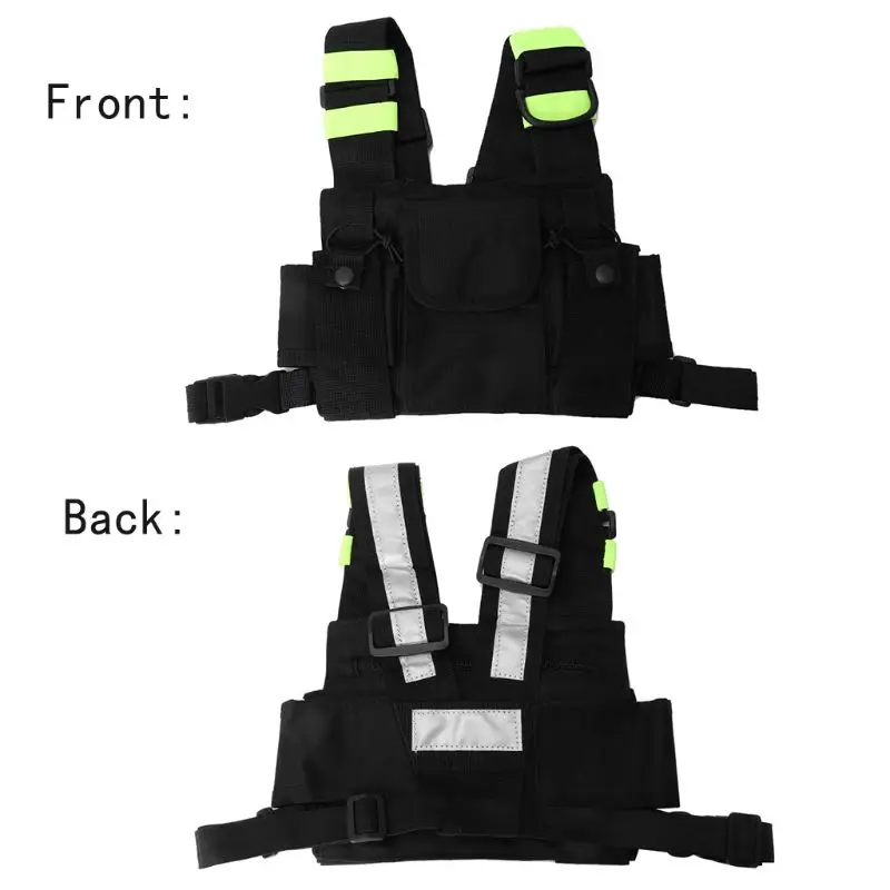 

Universal Portable Green Reflective Single Or Double Walkie-talkie High-grade Chest bag