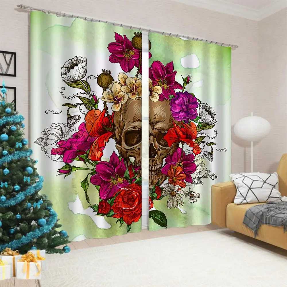 

3D Window Blackout beautiful Girl's Room Curtain Home Decor Custom Blackout Curtains For Living Room Bedroom Luxury Drapes