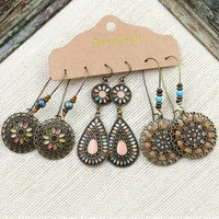 vintage boho gypsy tribal ethnic party nice women jewelry dangle drop earrings 3 pairs set