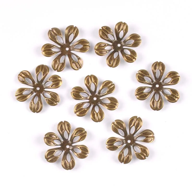 Винтажные розетки с цветами 24 мм обертывают филигранные металлические поделки