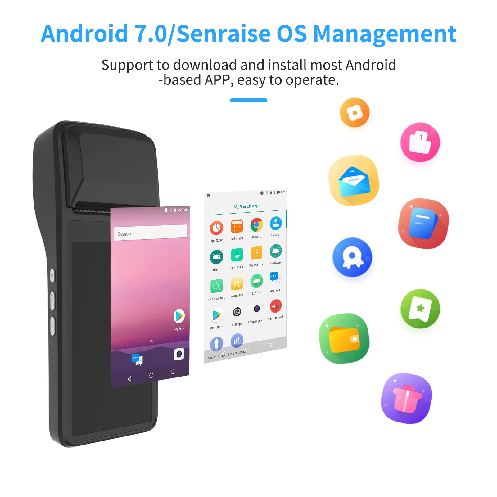 Aibecy ручной КПК POS терминал Термальный чековый принтер 58 мм Android 7 0 поддержка 3G WiFi BT