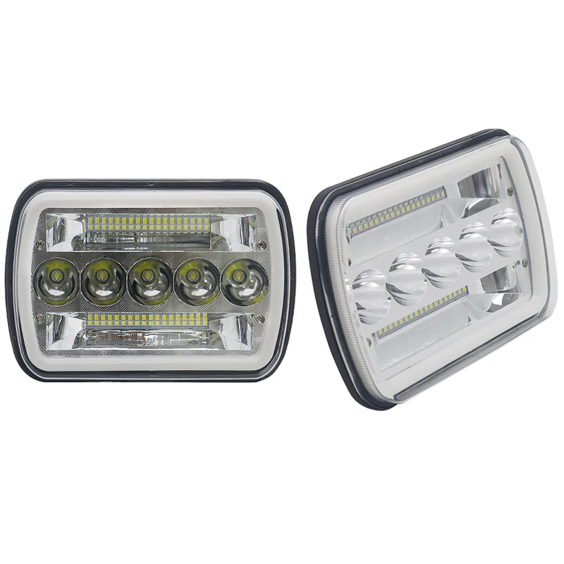 High Quality 7x6'' 5X7" Waterproof LED Projector Headlight Bulb Hi-Lo Beam Halo DRL for Jeep Cherokee XJ Car Light Accessories |