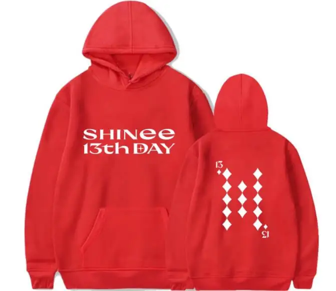 

Kpop SHINee 13th day anniversary same printing hoodies unisex fleece/thin pullover loose sweatshirt 6 colors